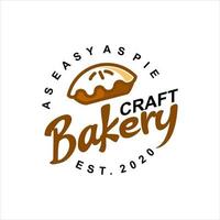 Bakery Logo Design Pie Label Vector