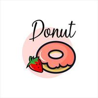 Donuts Logo Bakery Vector Graphic Doodle