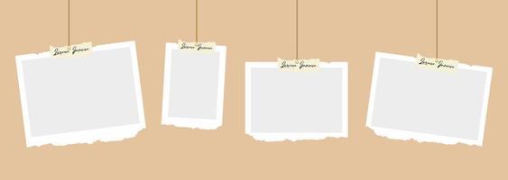 Pictures or photos frame collage. comics page grid layout abstract photo frames and digital photo wall template vector