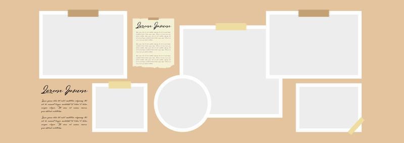 Pictures or photos frame collage. comics page grid layout abstract photo frames and digital photo wall template