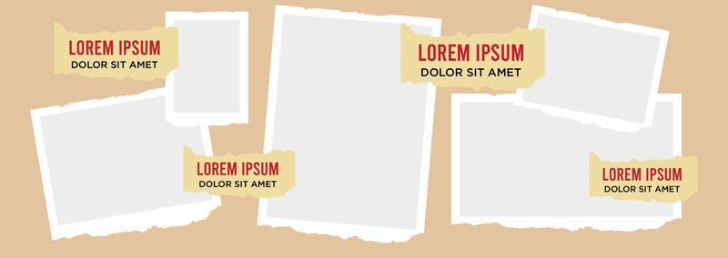 Pictures or photos frame collage. comics page grid layout abstract photo frames and digital photo wall template