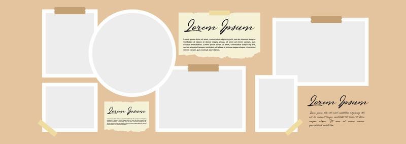 Pictures or photos frame collage. comics page grid layout abstract photo frames and digital photo wall template