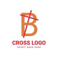 letter B initial cross vector logo design
