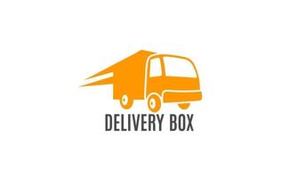 caja de camión de entrega, diseño de vector de logotipo de carga de camión