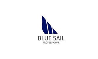 Blue sail abstract triangle simple and professional logo vector