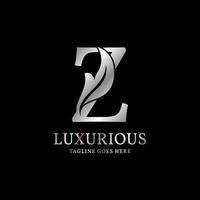 letter Z luxurious leaf initial vector logo design element