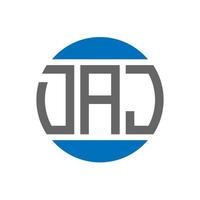 diseño de logotipo de letra daj sobre fondo blanco. concepto de logotipo de círculo de iniciales creativas daj. diseño de letras daj. vector