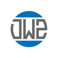 DWZ letter logo design on white background. DWZ creative initials circle logo concept. DWZ letter design. vector