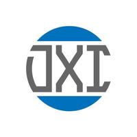 diseño de logotipo de letra dxi sobre fondo blanco. concepto de logotipo de círculo de iniciales creativas dxi. diseño de letras dxi. vector