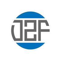 diseño de logotipo de letra dzf sobre fondo blanco. concepto de logotipo de círculo de iniciales creativas dzf. diseño de letras dzf. vector