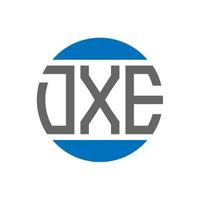 diseño de logotipo de letra dxe sobre fondo blanco. concepto de logotipo de círculo de iniciales creativas dxe. diseño de letras dxe. vector