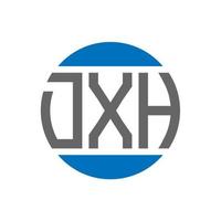 DXH letter logo design on white background. DXH creative initials circle logo concept. DXH letter design. vector