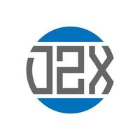 DZX letter logo design on white background. DZX creative initials circle logo concept. DZX letter design. vector