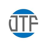 diseño de logotipo de letra dtf sobre fondo blanco. concepto de logotipo de círculo de iniciales creativas dtf. diseño de letras dtf. vector