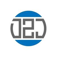 diseño de logotipo de letra dzj sobre fondo blanco. concepto de logotipo de círculo de iniciales creativas dzj. diseño de letras dzj. vector