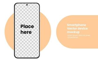 smartphone vector mockup with repalceable transparent screen. Smartphone device vector.