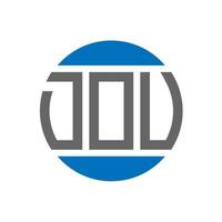 DOU letter logo design on white background. DOU creative initials circle logo concept. DOU letter design. vector