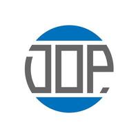 diseño de logotipo de letra dop sobre fondo blanco. concepto de logotipo de círculo de iniciales creativas dop. diseño de letras dop. vector