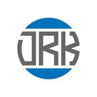 diseño de logotipo de letra drk sobre fondo blanco. concepto de logotipo de círculo de iniciales creativas drk. diseño de letras drk. vector