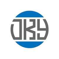 diseño de logotipo de letra dky sobre fondo blanco. concepto de logotipo de círculo de iniciales creativas dky. diseño de letras dky. vector