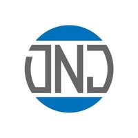 diseño de logotipo de letra dnj sobre fondo blanco. concepto de logotipo de círculo de iniciales creativas de dnj. diseño de letras dnj. vector