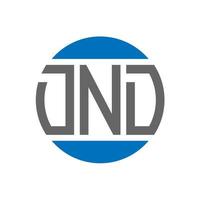 DND letter logo design on white background. DND creative initials circle logo concept. DND letter design. vector