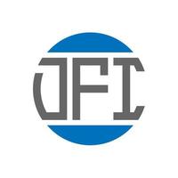 diseño de logotipo de letra dfi sobre fondo blanco. concepto de logotipo de círculo de iniciales creativas de dfi. diseño de letras dfi. vector