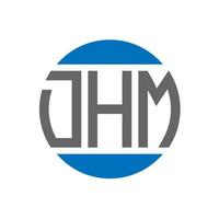 diseño de logotipo de letra dhm sobre fondo blanco. concepto de logotipo de círculo de iniciales creativas de dhm. diseño de letras dhm. vector