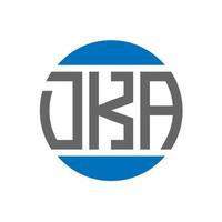 diseño del logotipo de la letra dka sobre fondo blanco. concepto de logotipo de círculo de iniciales creativas dka. diseño de letras dka. vector