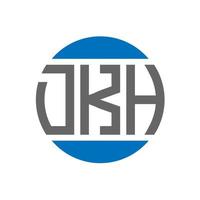 diseño de logotipo de letra dkh sobre fondo blanco. concepto de logotipo de círculo de iniciales creativas de dkh. diseño de letras dkh. vector
