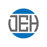 diseño del logotipo de la letra deh sobre fondo blanco. concepto de logotipo de círculo de iniciales creativas deh. diseño de letra deh. vector