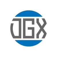 diseño de logotipo de letra dgx sobre fondo blanco. concepto de logotipo de círculo de iniciales creativas dgx. diseño de letras dgx. vector