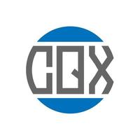 diseño de logotipo de letra cqx sobre fondo blanco. concepto de logotipo de círculo de iniciales creativas cqx. diseño de letras cqx. vector