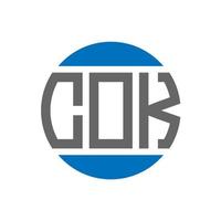 COK letter logo design on white background. COK creative initials circle logo concept. COK letter design. vector