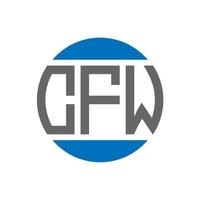 diseño de logotipo de letra cfw sobre fondo blanco. concepto de logotipo de círculo de iniciales creativas de cfw. diseño de letras cfw. vector