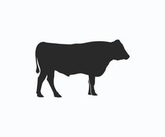 plantilla de icono de vector de toro wagyu, plantilla de icono de vector de vaca wagyu de silueta