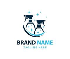 Creative cleaning logo design template vector