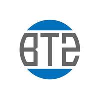 BTZ letter logo design on white background. BTZ creative initials circle logo concept. BTZ letter design. vector
