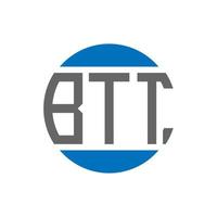 BTT letter logo design on white background. BTT creative initials circle logo concept. BTT letter design. vector