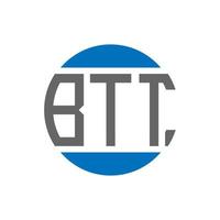 BTT letter logo design on white background. BTT creative initials circle logo concept. BTT letter design. vector