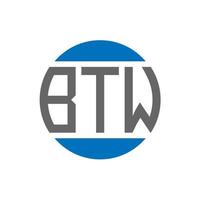 BTW letter logo design on white background. BTW creative initials circle logo concept. BTW letter design. vector