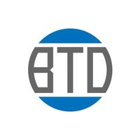 diseño de logotipo de letra bto sobre fondo blanco. concepto de logotipo de círculo de iniciales creativas bto. bto diseño de letras. vector