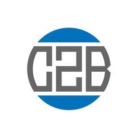 CZB letter logo design on white background. CZB creative initials circle logo concept. CZB letter design. vector