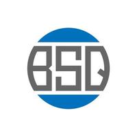 diseño de logotipo de letra bsq sobre fondo blanco. concepto de logotipo de círculo de iniciales creativas bsq. diseño de letras bsq. vector