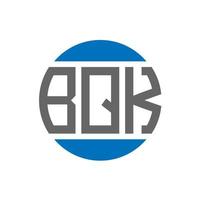 diseño de logotipo de letra bqk sobre fondo blanco. concepto de logotipo de círculo de iniciales creativas bqk. diseño de letras bqk. vector