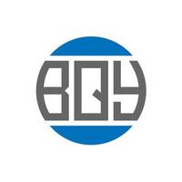 diseño de logotipo de letra bqy sobre fondo blanco. concepto de logotipo de círculo de iniciales creativas bqy. diseño de letras bqy. vector