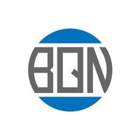 diseño de logotipo de letra bqn sobre fondo blanco. concepto de logotipo de círculo de iniciales creativas bqn. diseño de letras bqn. vector