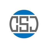 CSJ letter logo design on white background. CSJ creative initials circle logo concept. CSJ letter design. vector