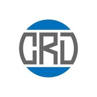 diseño de logotipo de letra crd sobre fondo blanco. concepto de logotipo de círculo de iniciales creativas crd. diseño de carta crd. vector