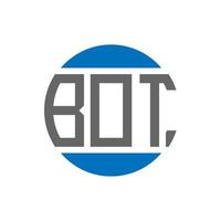 diseño de logotipo de letra bot sobre fondo blanco. concepto de logotipo de círculo de iniciales creativas de bot. diseño de letras de bots. vector